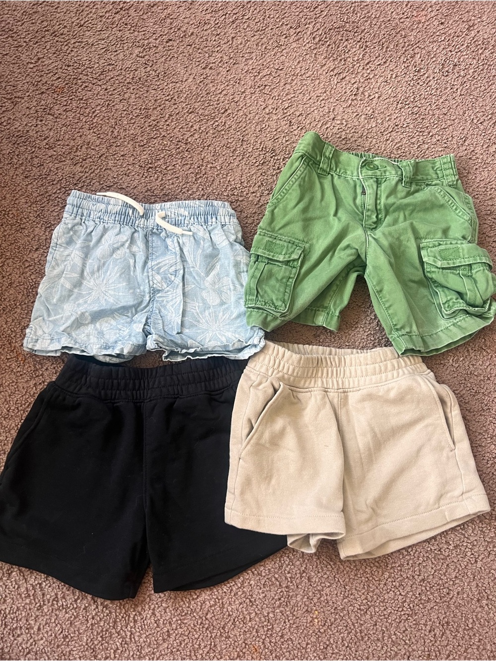 Garanimals Green, Light Blue, Black & Cream Kids Shorts Set